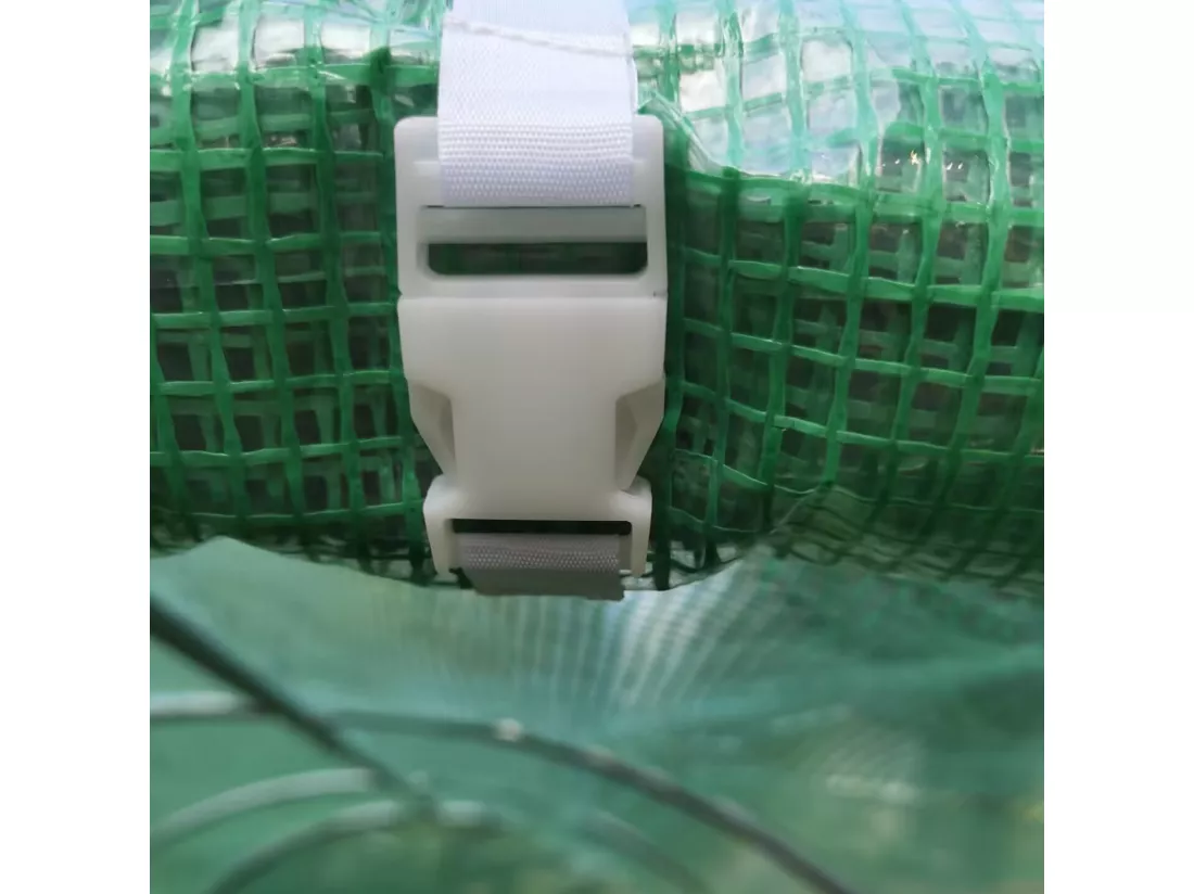 Serre en plastique tunnel en acier fondation grillagée toile PE 170g/m133