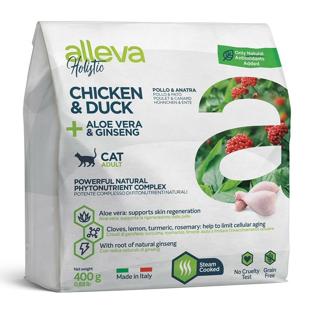 Holistic sans céréales poulet & canard, aloe vera & ginseng chat adulte 5 kg