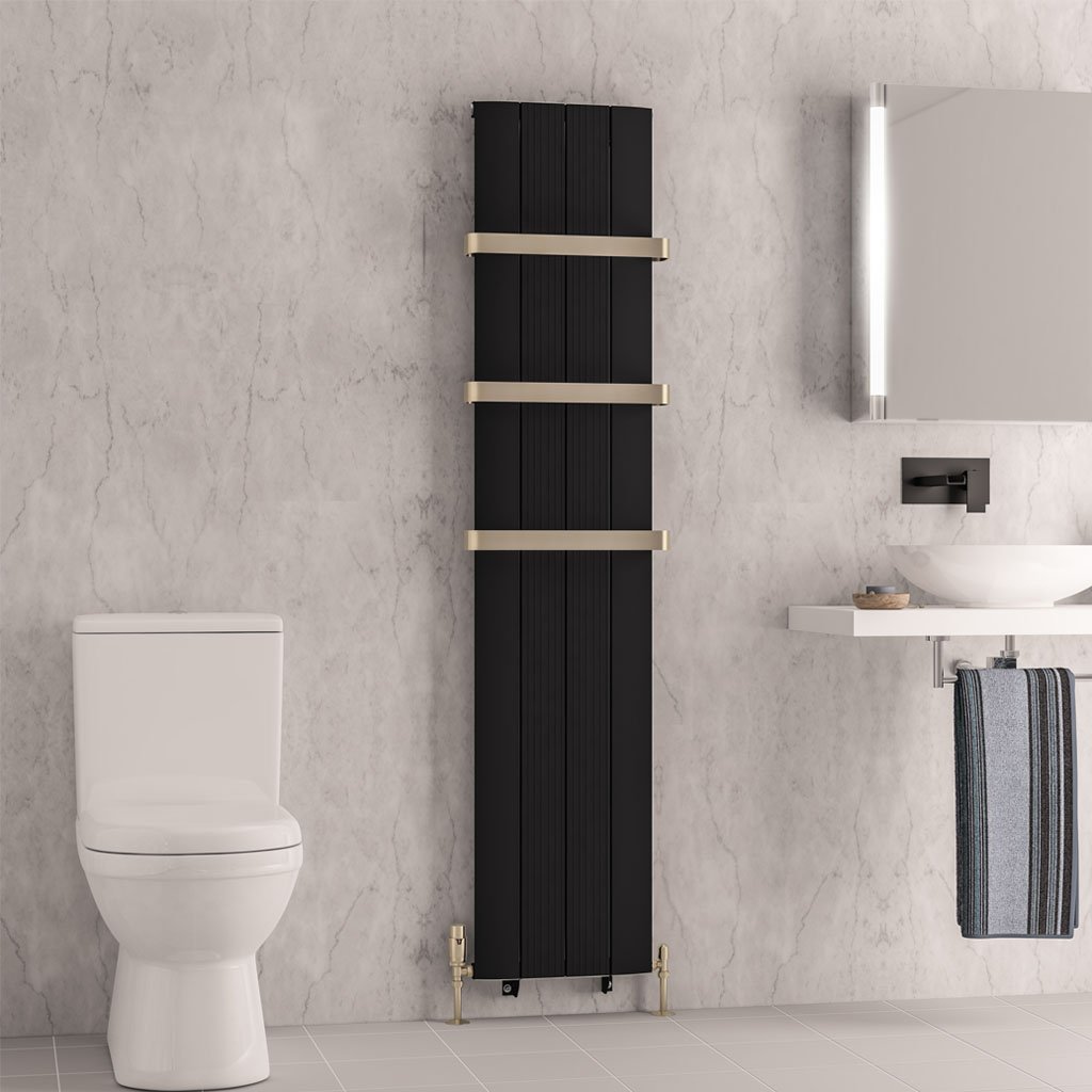 Eastbrook Trent paneelradiator 38x180cm 1017W zwart mat