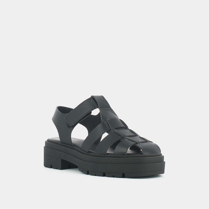 Méduses à plateformes  en cuir noir