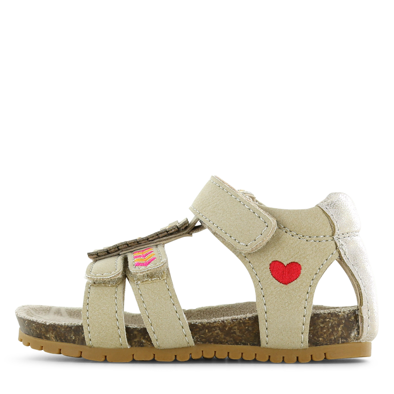 Shoesme taupe sandaaltje met details Microleer | Meisjes schoenen
