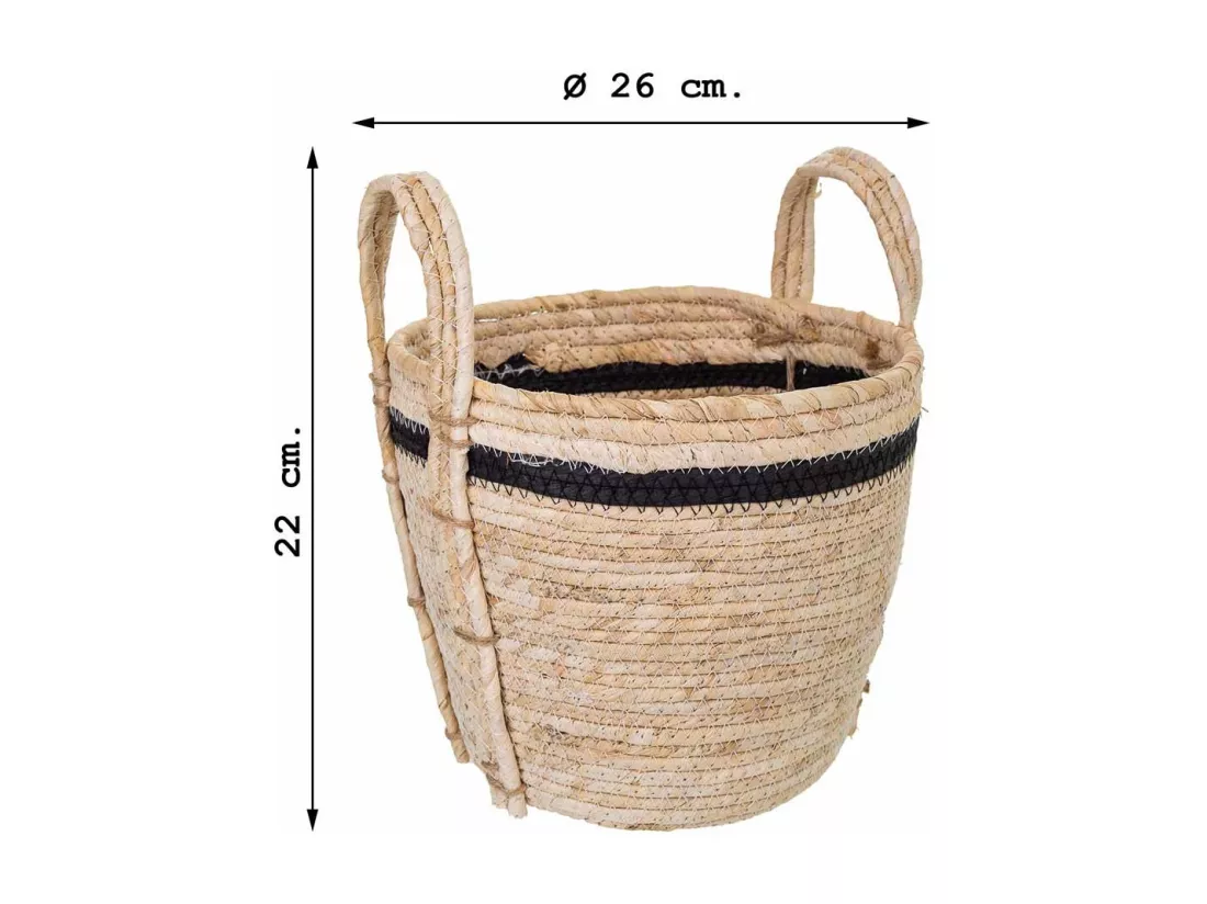 Panier en fibre naturelle marron 26x26x22h