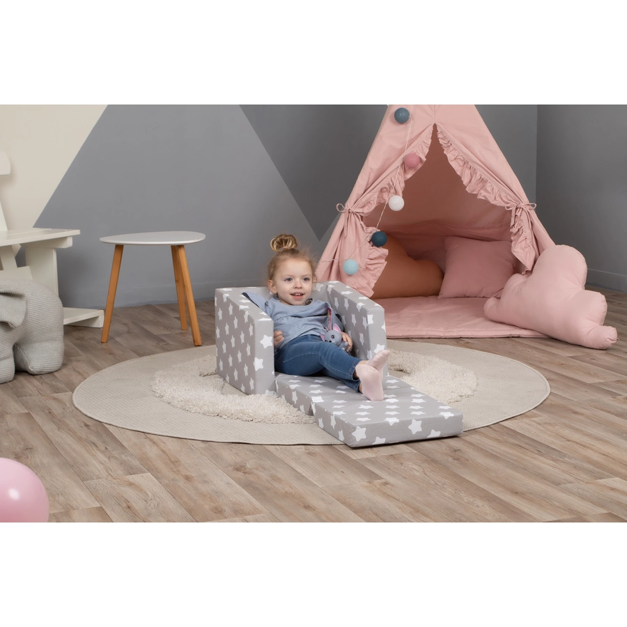 knorr toys® Singlesofa Grey white stars grau