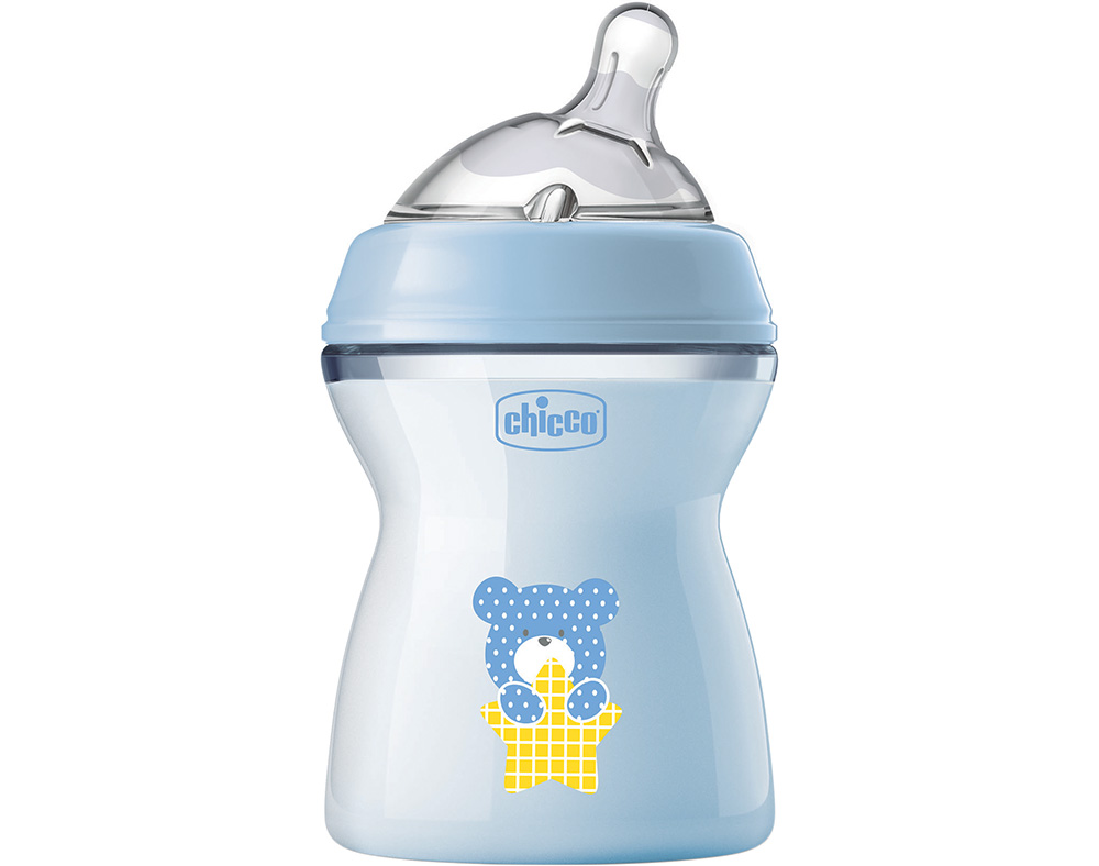 BIBERÃO CHICCO NATURAL FEELING AZUL 2M  250ML