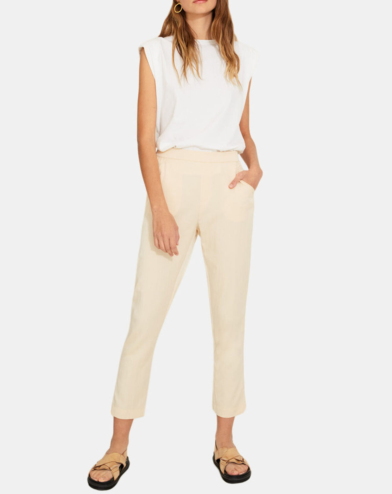 Yerse Pantalon  droit Amélia écru