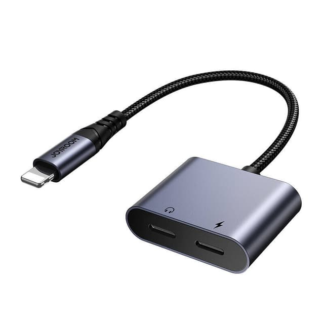 2-i-1 lydadapter Joyroom SY-L02 Lightning til Double Lightning (sort)