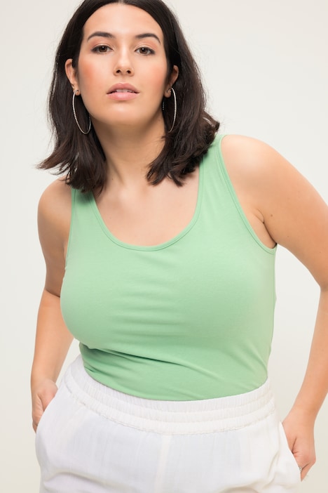Basic-Top, weiter Ausschnitt, Stretchjersey