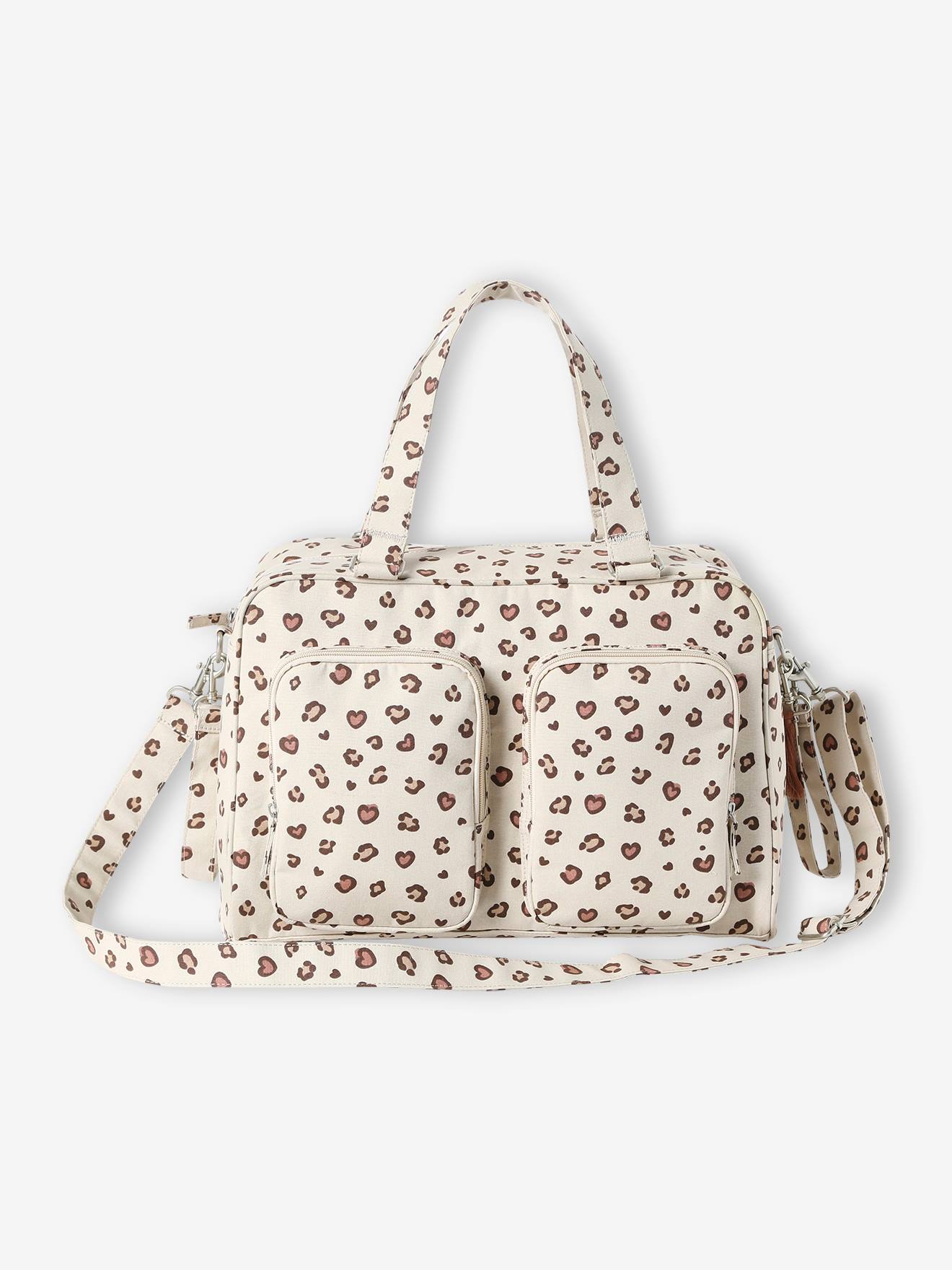 Bolsa de maternidade familiar com vários bolsos, bege areia