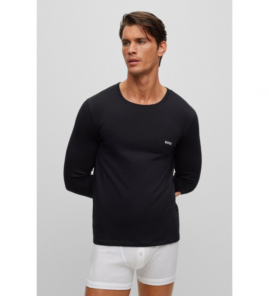 Pacote com 3 camisetas com logo da BOSS - preta, branca e azul marinho.