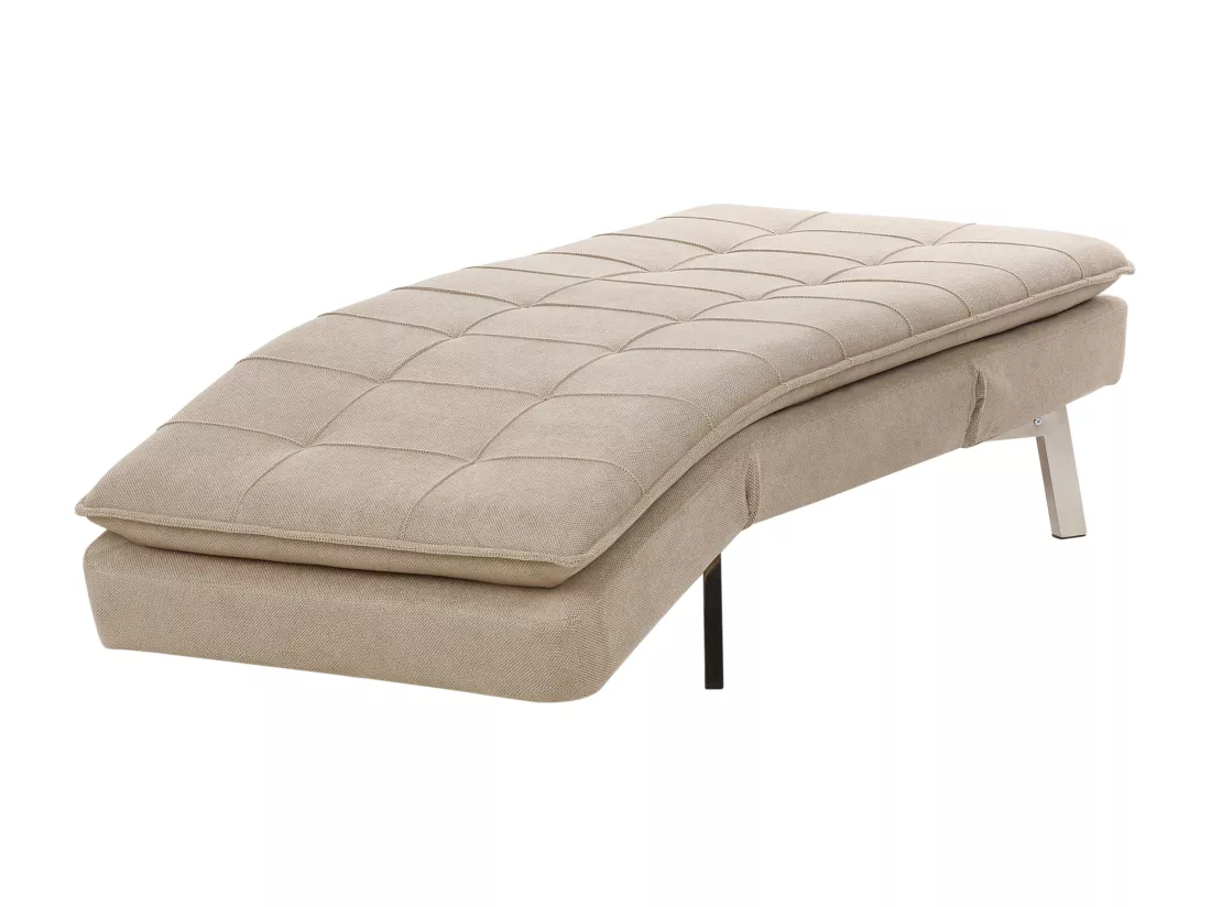 Chaise longue en tissu beige LOIRET