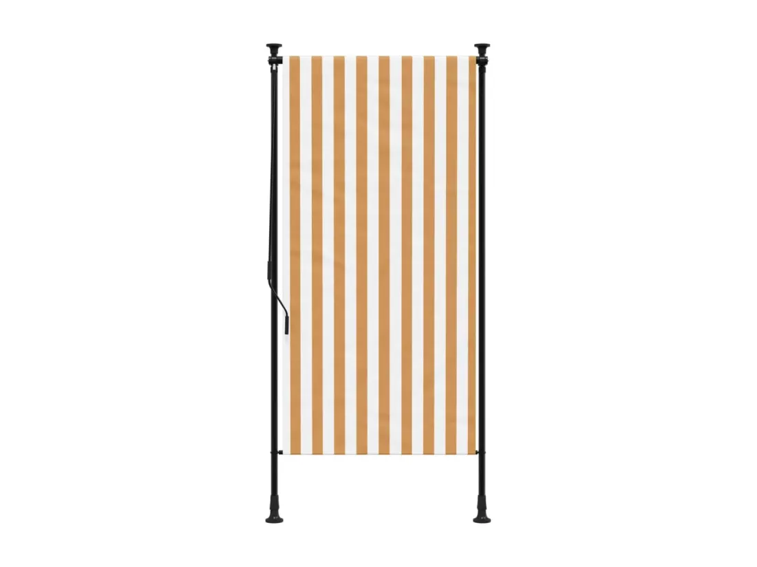 Store roulant d'extérieur orange et blanc 100x270cm tissu acier
