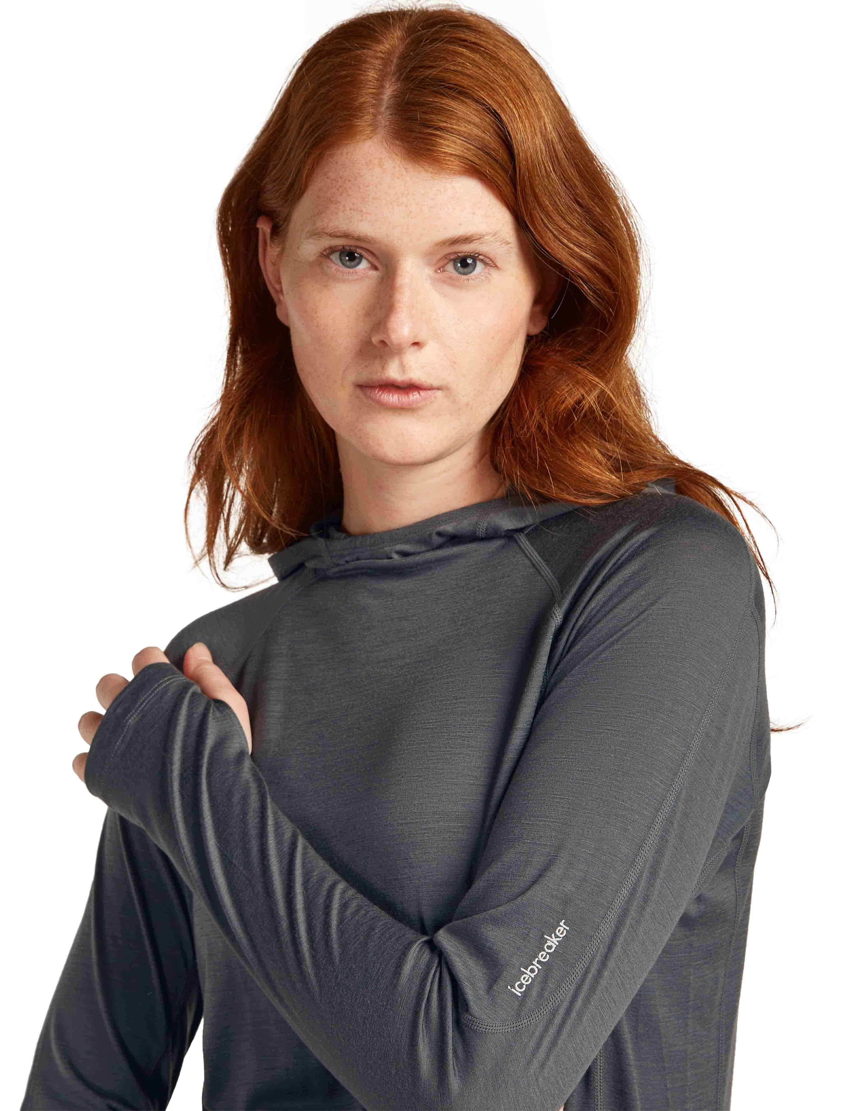 150 MerinoFine Ace LS Hoodie Dame Obsidian