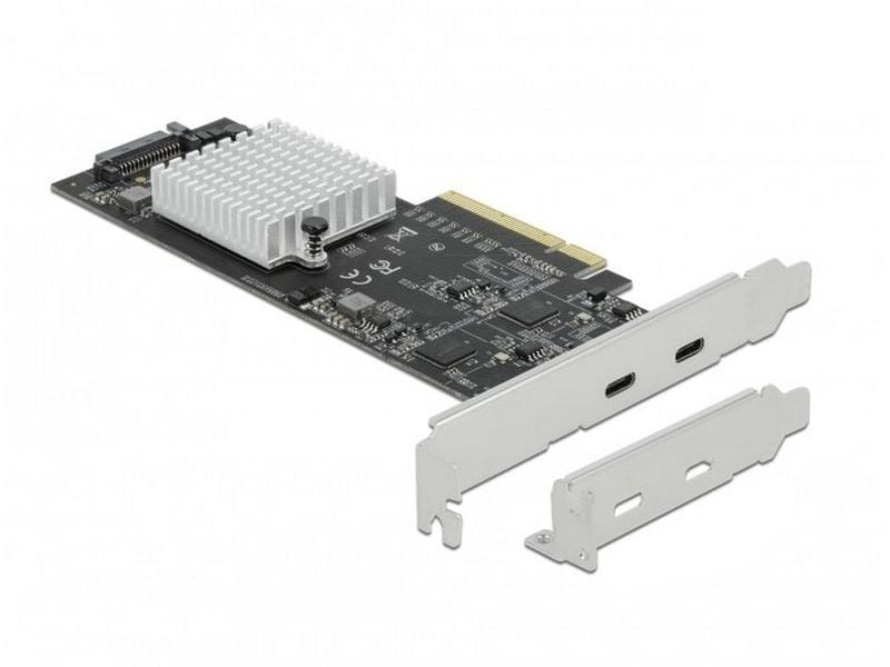 Delock PCI-Express-Karte USB 3.2 Gen2x2 - 2x USB-C PCIe-Schnittstellenkarte mit zwei USB 3.2 Gen. 2x2 Typ-C-Buchsen