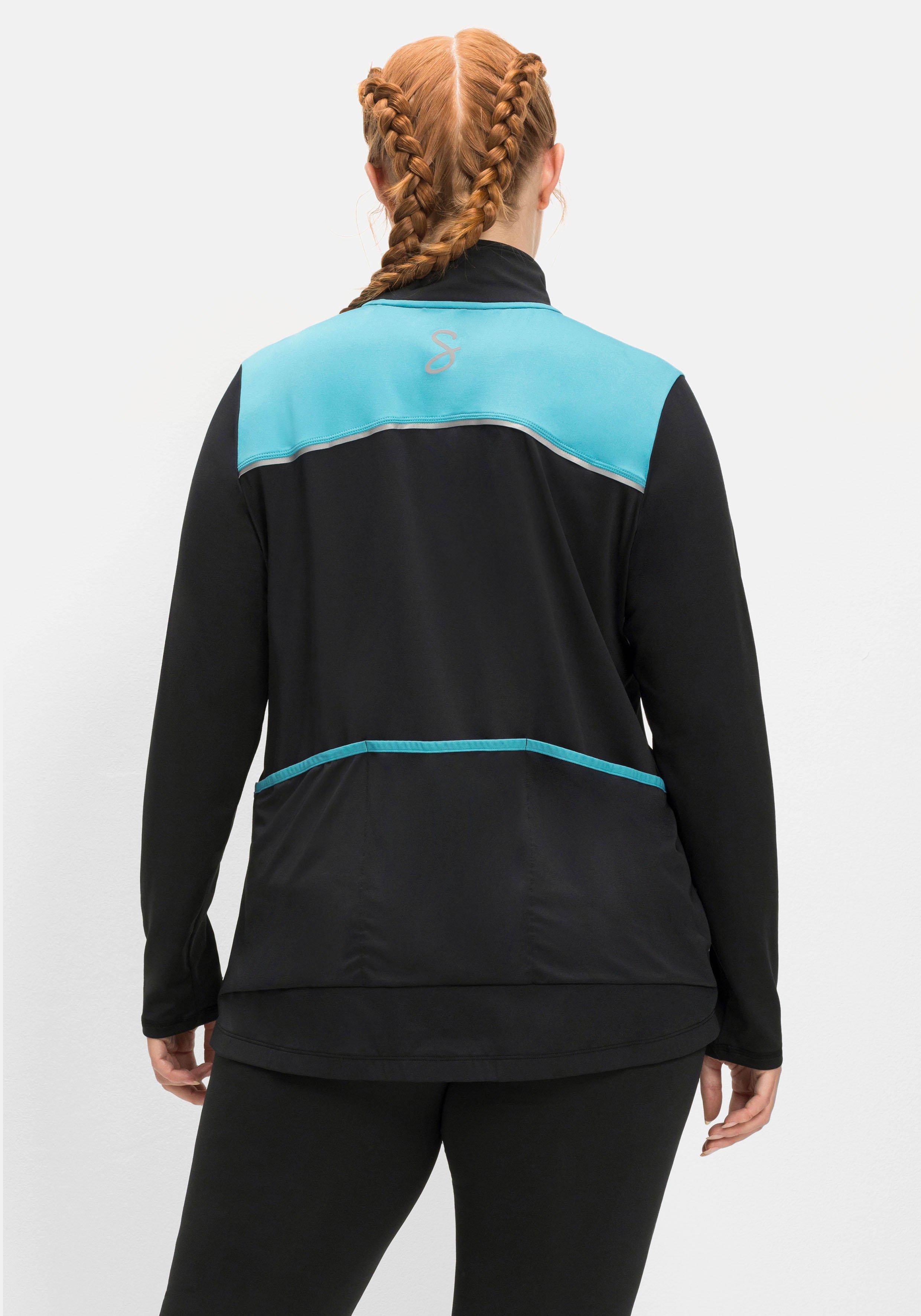 Fahrradjacke aus Funktionsmaterial, mit Stehkragen