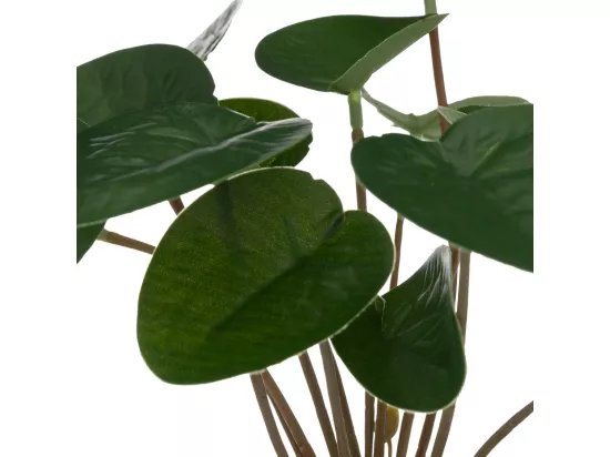 Plante artificielle pot en céramique Vert Foncé et Bambou H 26 cm