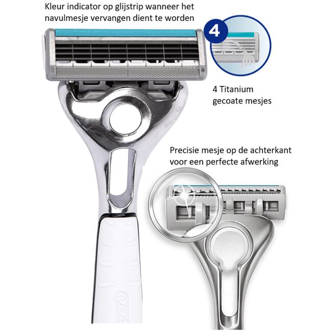 Wilkinson Sword Quattro Titanium Sensitive Scheermesjes 5+2 gratis