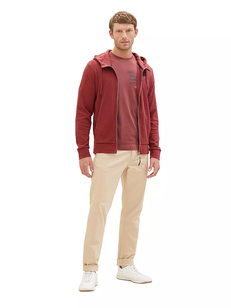 TOM TAILOR Sweatjacke dunkelrot