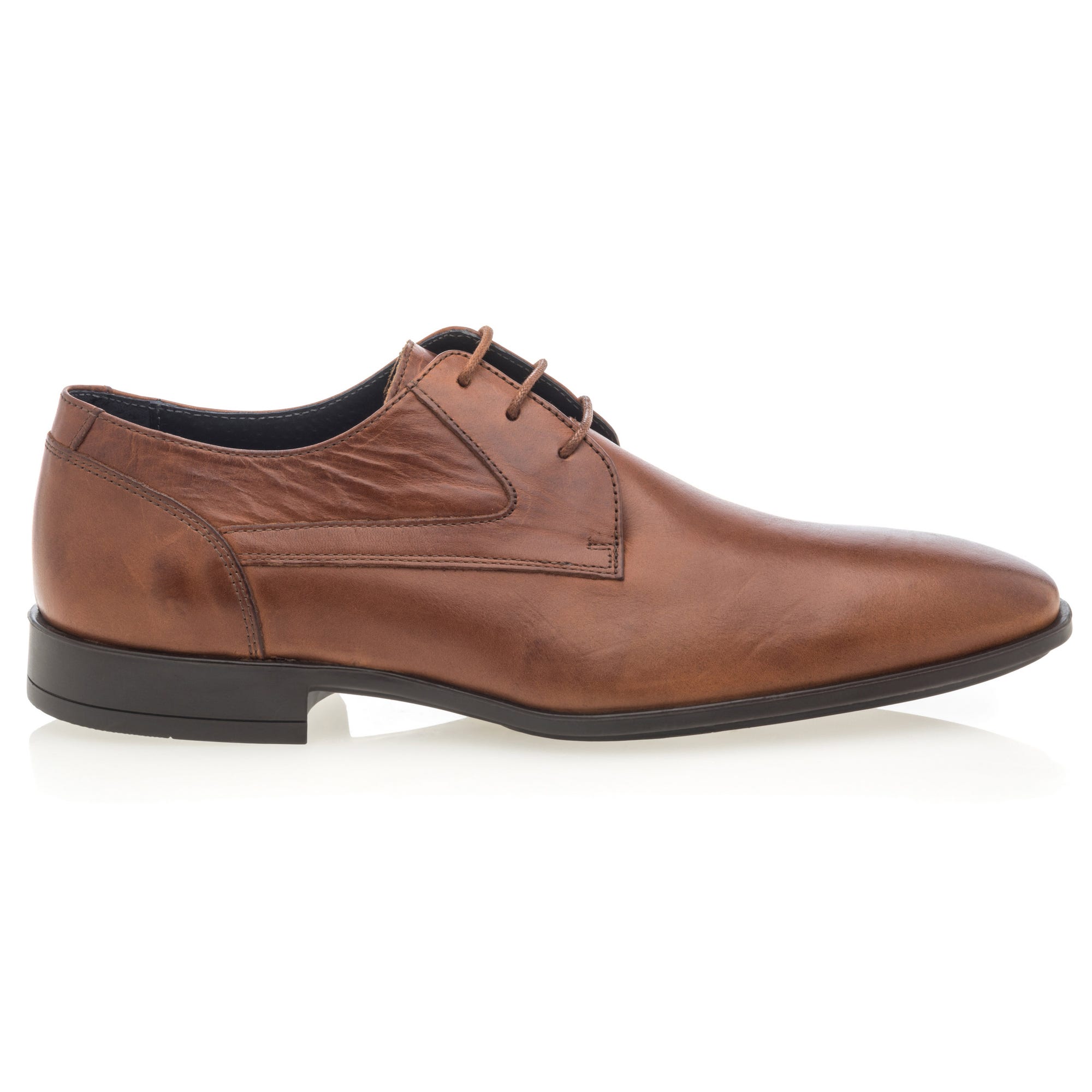 Derbies Homme en cuir cognac