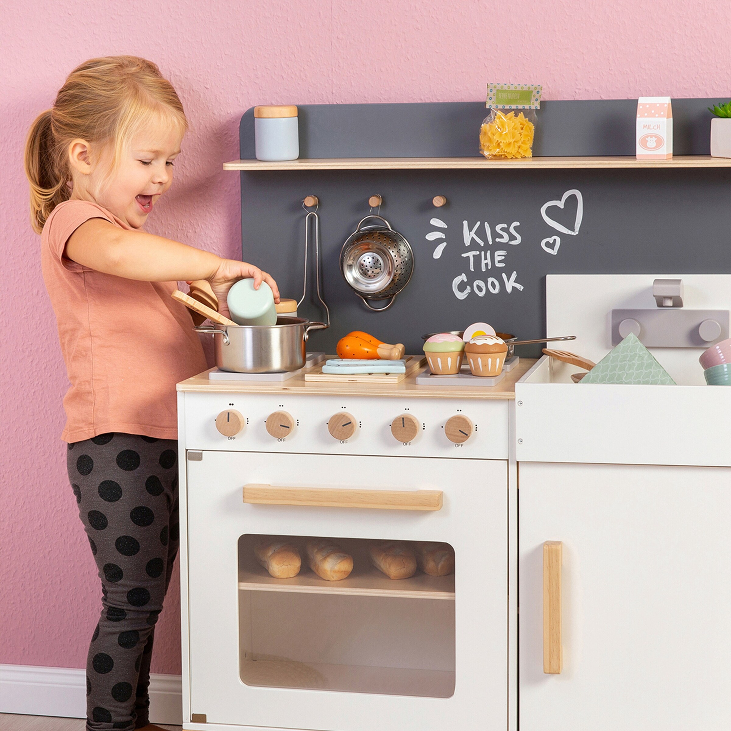 MUSTERKIND Kinderküche Linum weiß/natur