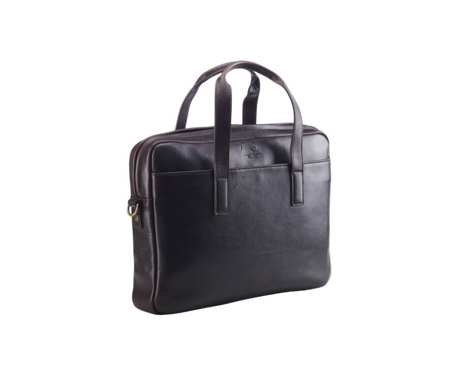 Cartable en cuir Chocolat Foncé - HARWINTON