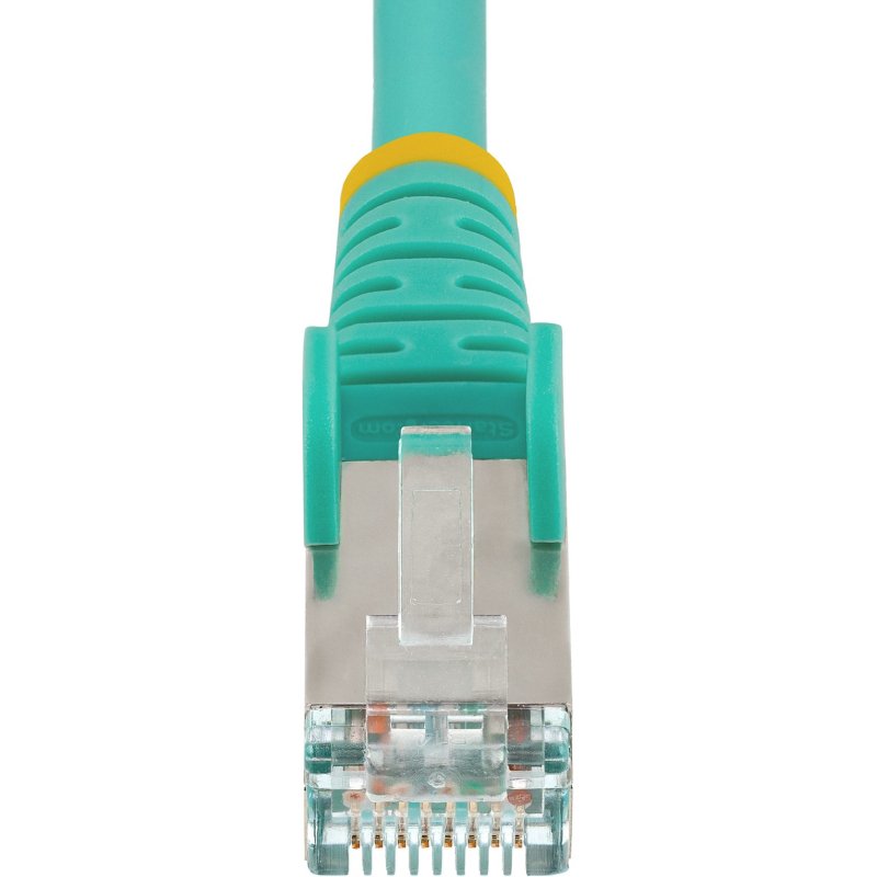 StarTech.com Câble Ethernet CAT6a 10m - Low Smoke Zero Halogen (LSZH) - 10 Gigabit 500MHz 100W PoE RJ45 S/FTP Cordon de Raccordement Réseau Snagless Turquoise avec Décharge de Tension