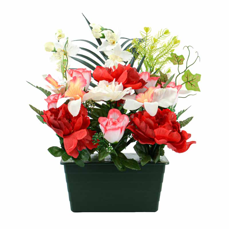 Jardinière de fleurs artificielles