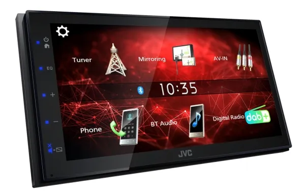 JVC KW-M27DBT, Sort, 2 DIN, 180 W, 64 W, 20 - 20000 Hz, 40 ohm (O)