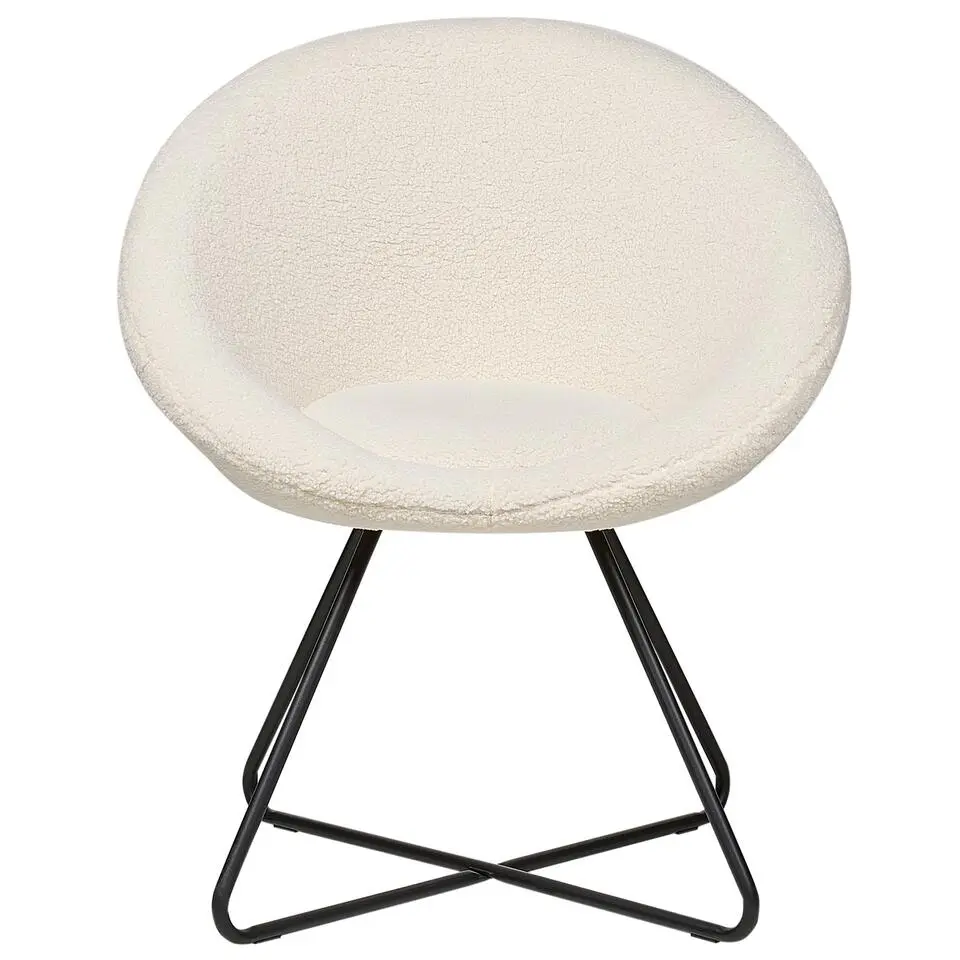 FLOBY II - Fauteuil - Crème - Bouclé