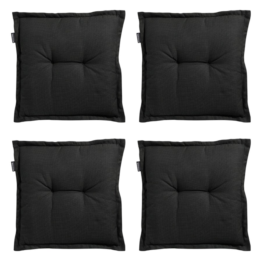 Madison Rib black Zitkussen - Set van 4