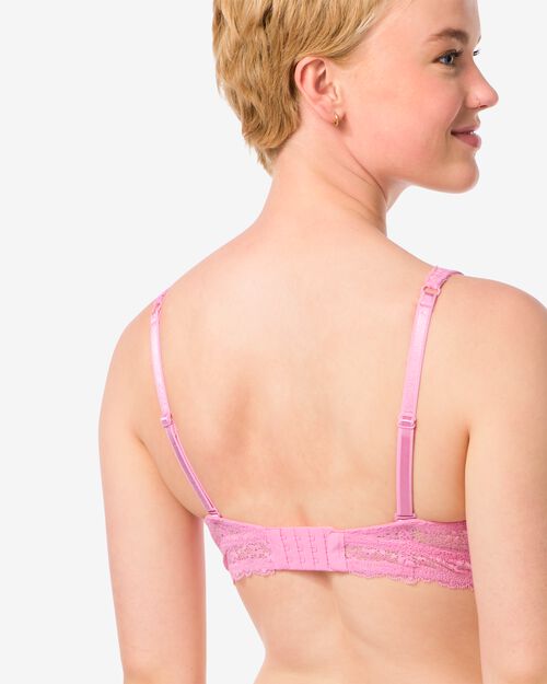 brassière en dentelle rose fluorescent