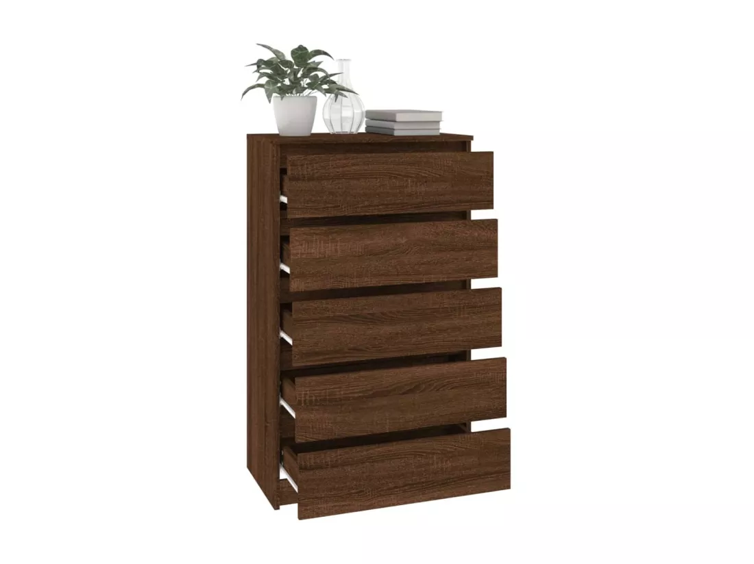 Commode Chêne marron 60x36x103 cm Bois d'ingénierie