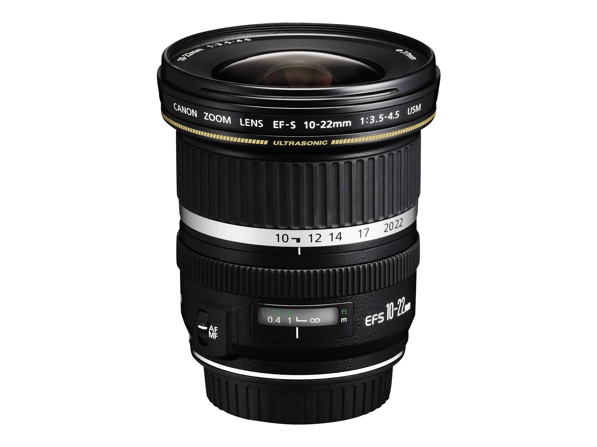 Canon EF-S - Vidvinkel zoom objektiv - 10 mm - 22 mm - f/3.5-4.5 USM - Canon EF/EF-S - for EOS 1000, 40, 450, 50, 500, 7D, Kiss F, Kiss X2, Kiss X3, Rebel T1i, Rebel XS, Rebel XSi