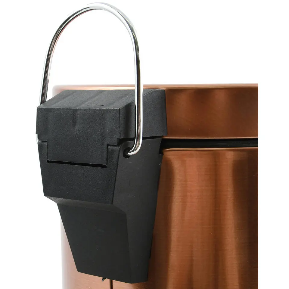 MSV badkamer/toilet pedaalemmer - koper kleurig - 3L - 17 x 25 cm
