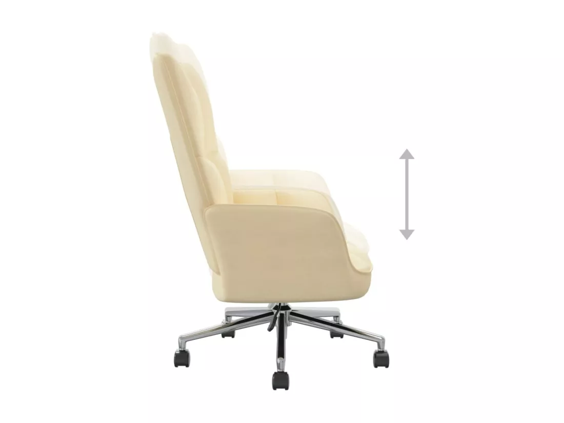 Chaise de relaxation Blanc crème Velours