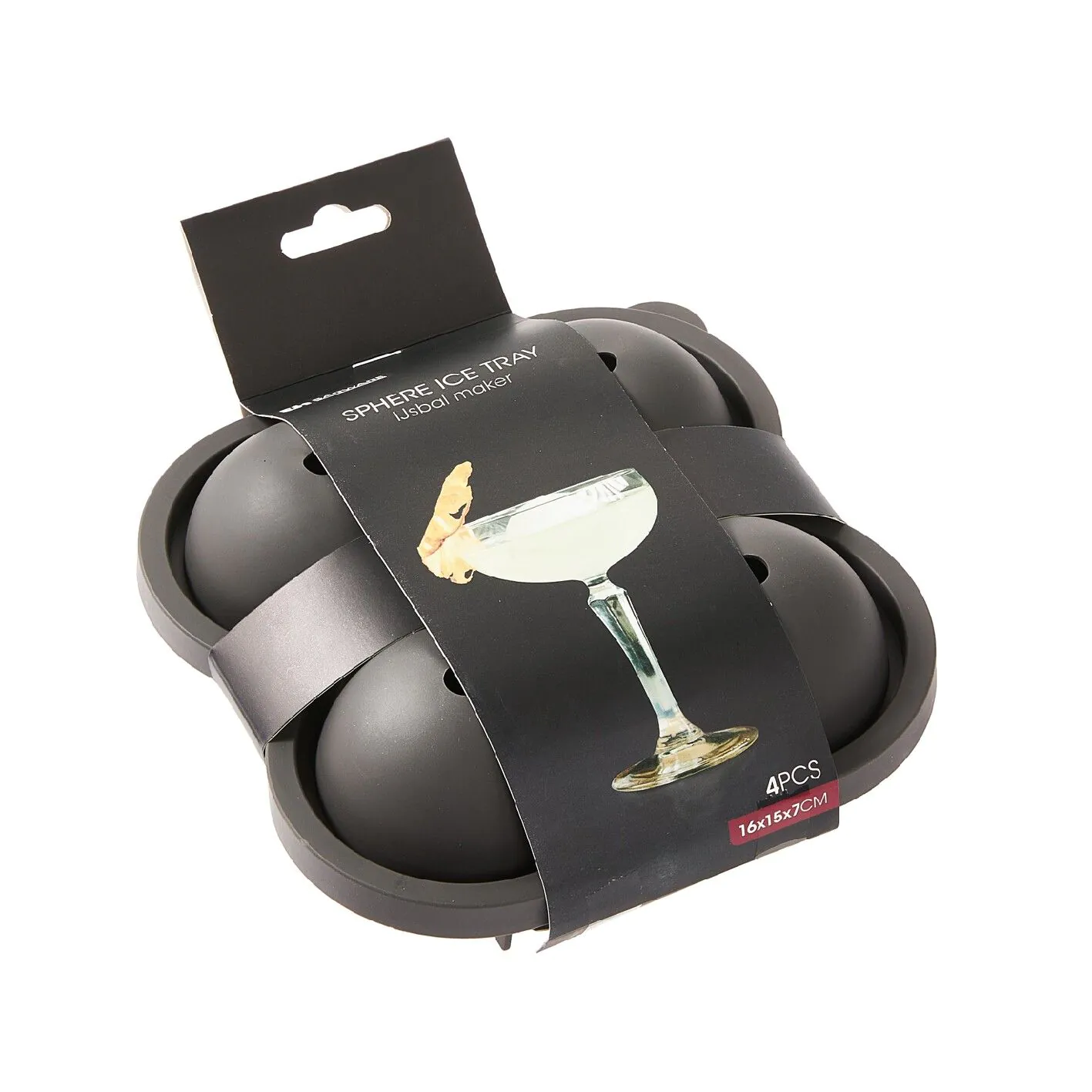 Eiswürfelform Kugel, schwarz