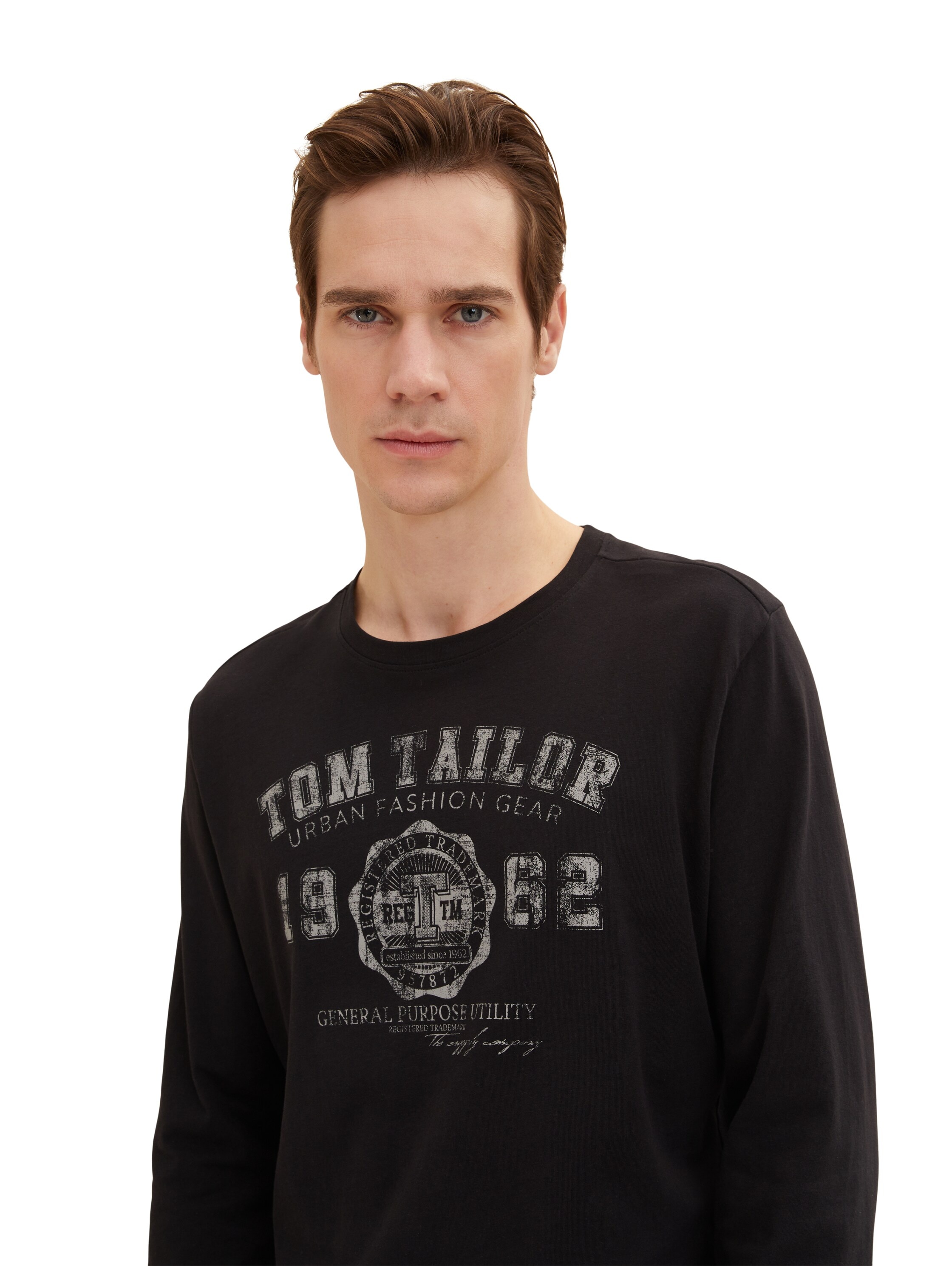 TOM TAILOR Langarmshirt, 2 Stk. mit Logo Print