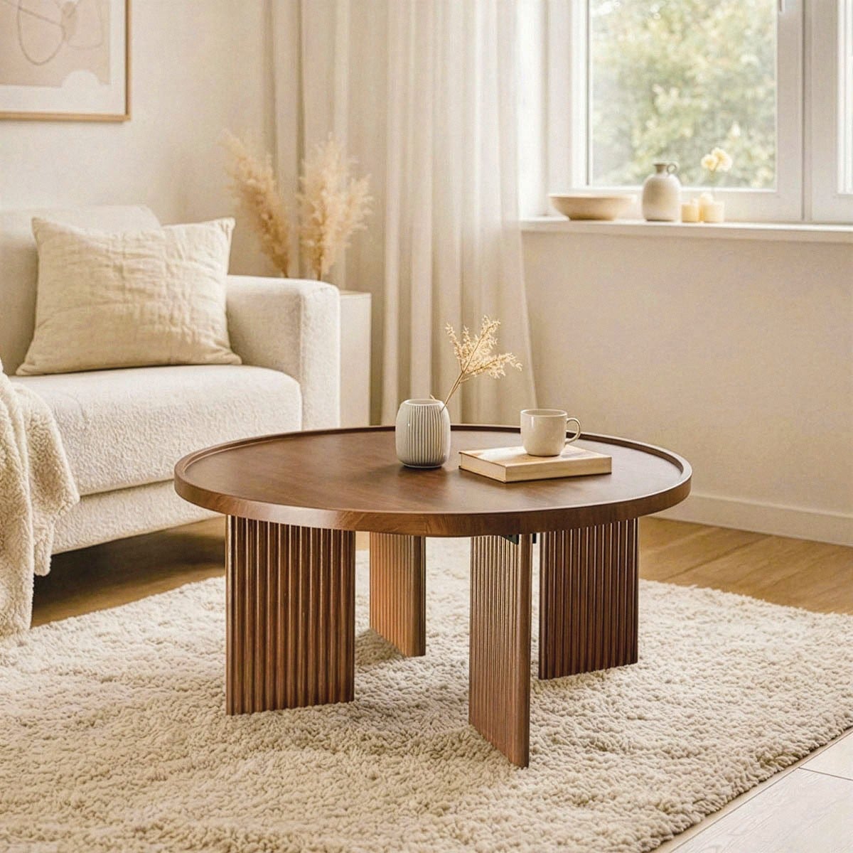 Calicosy - Salontafel NAIA - B80 cm - Donkerbruin hout