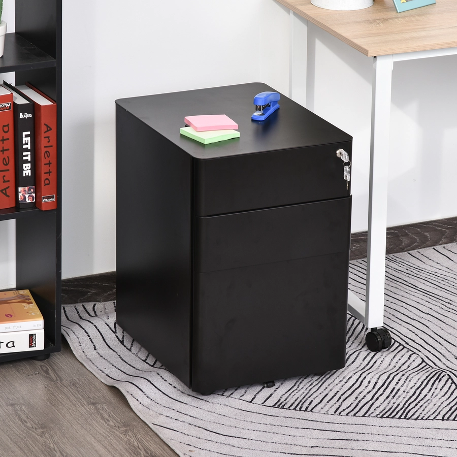 Vinsetto Aktenschrank mit Schließfach schwarz