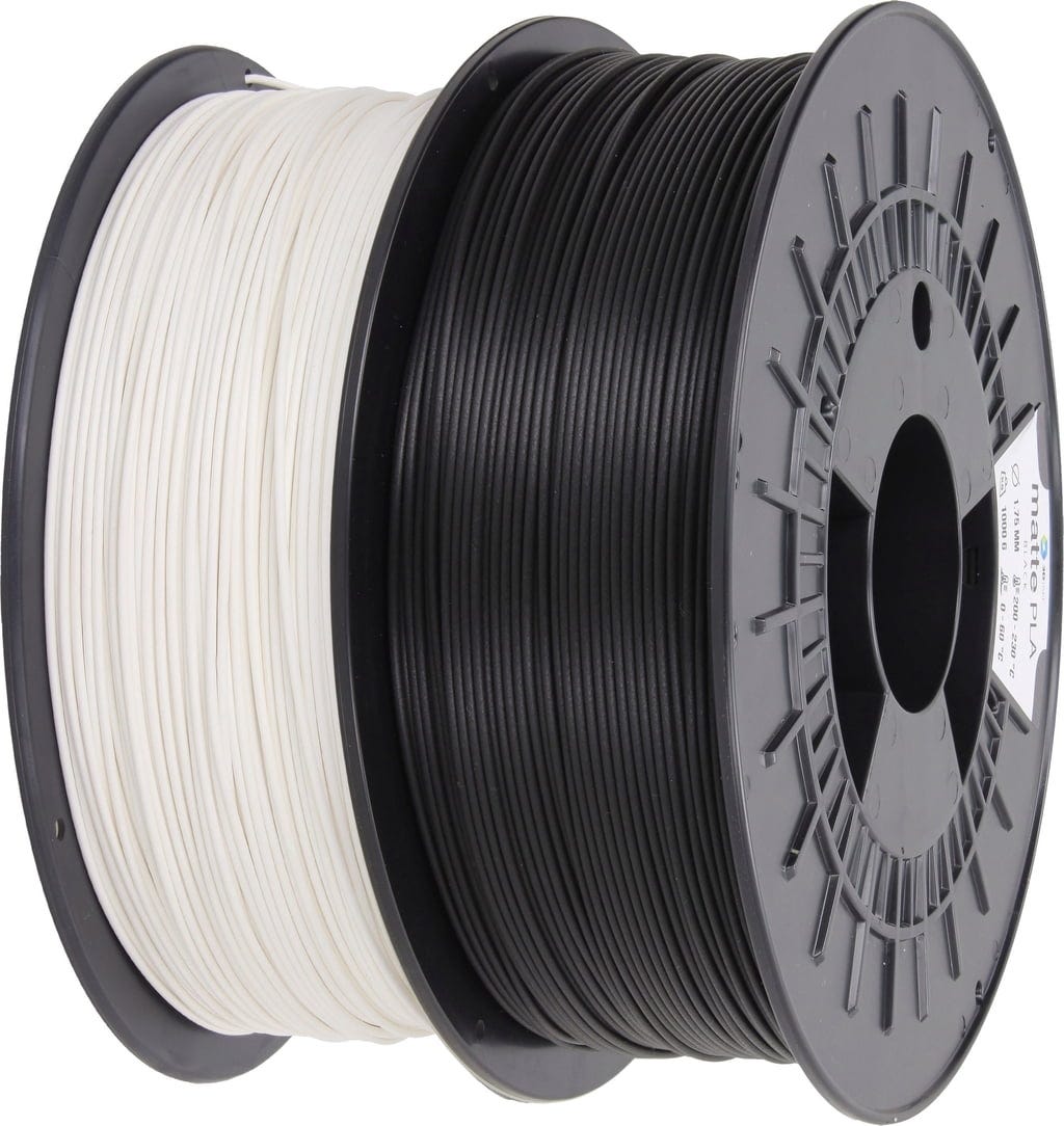 3DJAKE  mattePLA Weiß & Schwarz Spar-Set, 2 x 1,75 mm / 1000 g    Klassische Duo-Eleganz mit mattem Finish