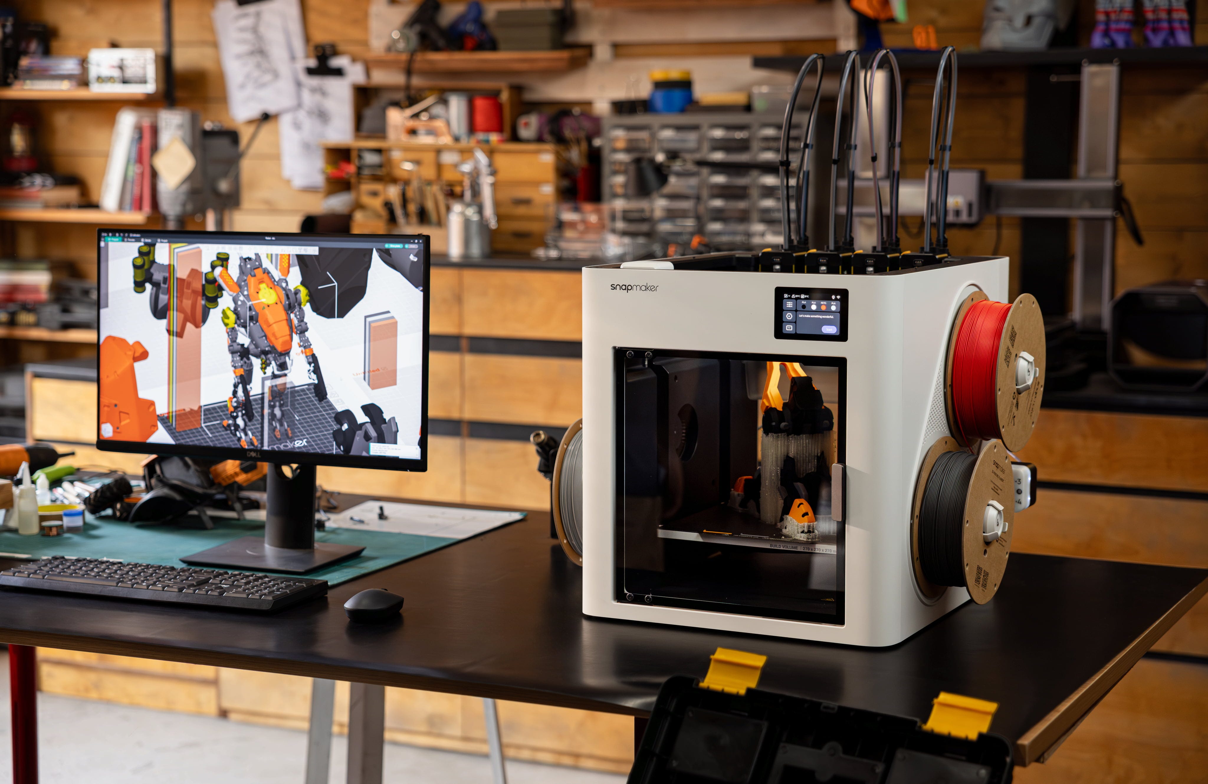 Snapmaker  U1    Multicolor 3D-Drucker mit vier Toolheads für automatischen Materialwechsel