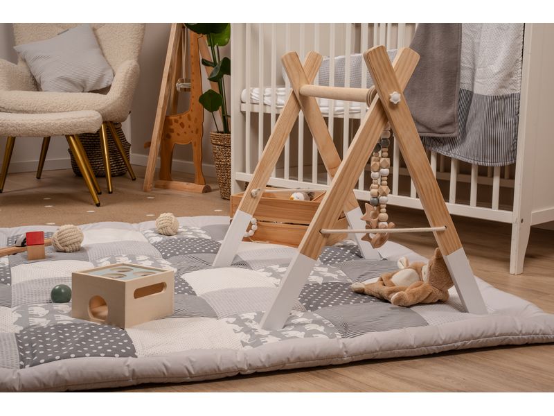 Ullenboom Krabbeldecke Graue Elefanten 140 x 140 cm Babydecke mit Elefanten