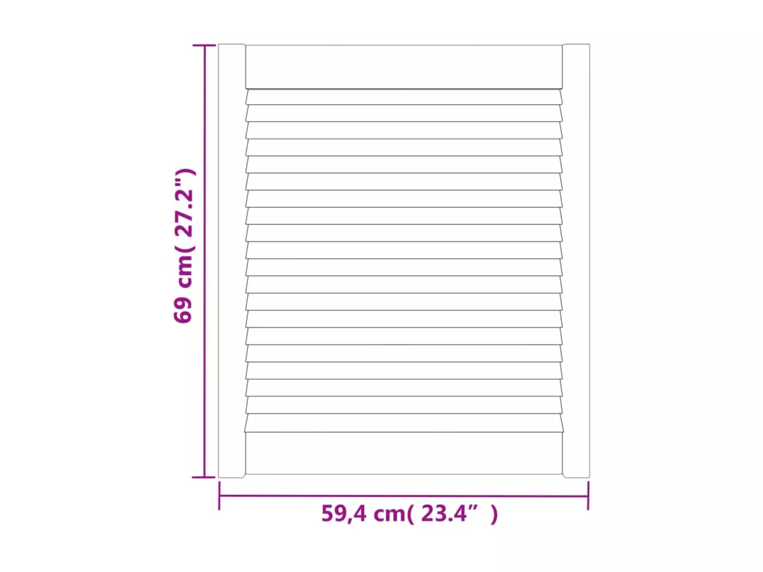 Portes d'armoire à persiennes 4pcs 69x59,4cm bois de pin massif