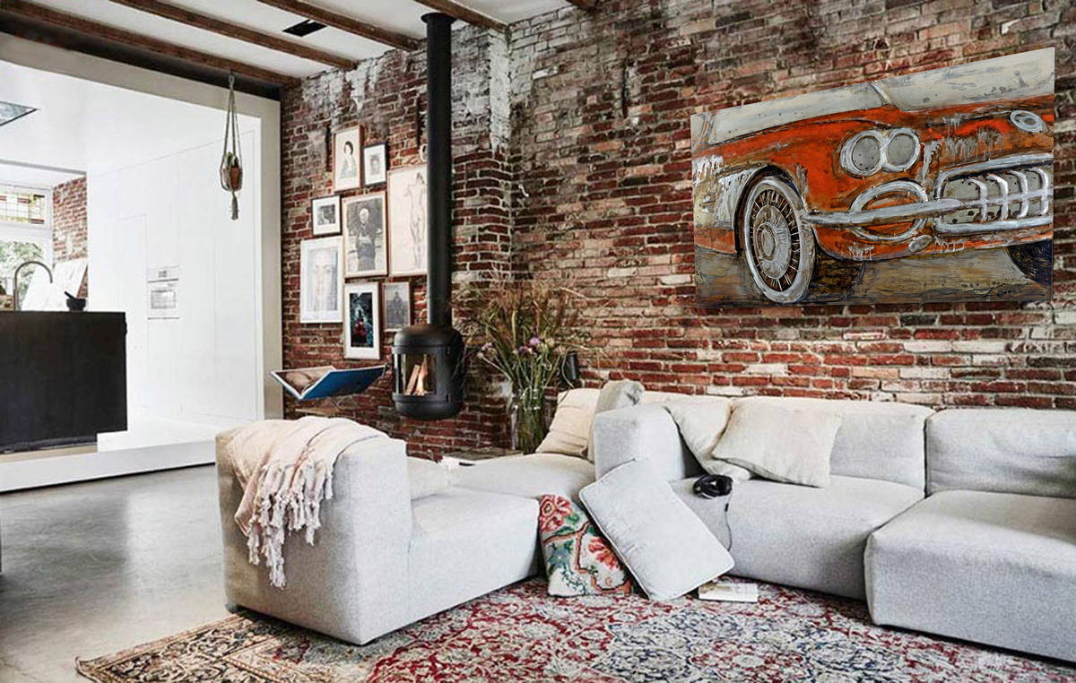 Wandbild USED CAR - Metall - 120x80 cm