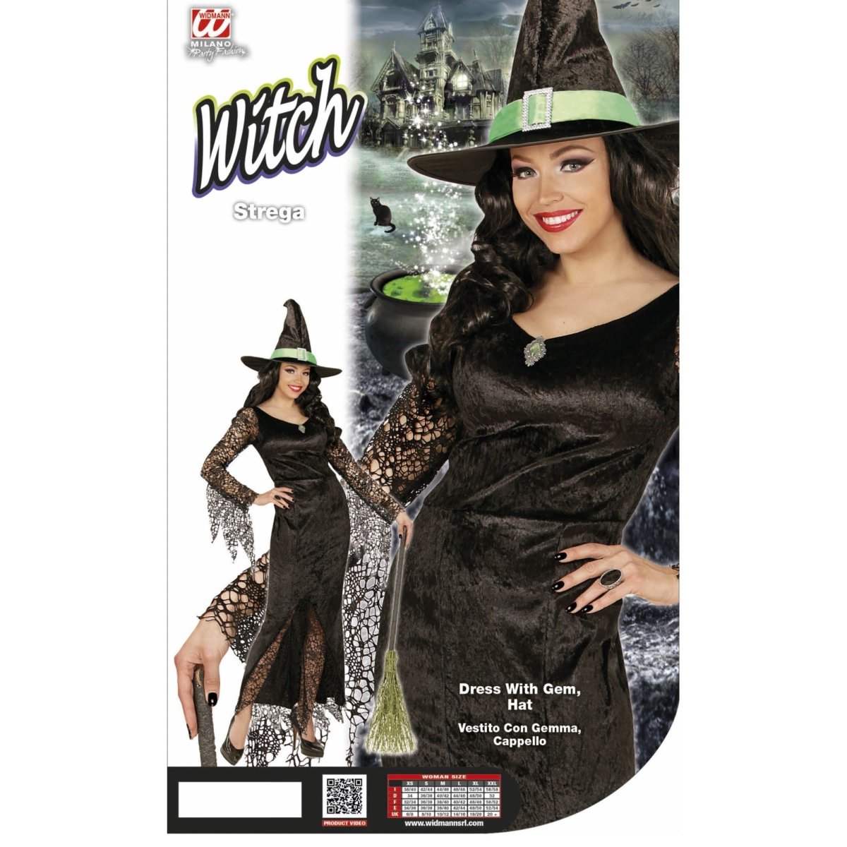 Halloween Jurk Zwart Dames Heks Kant