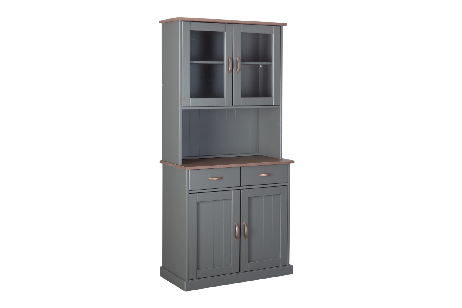 Buffetschrank LUZERNA - grau-sepiabraun - Kiefer massiv
