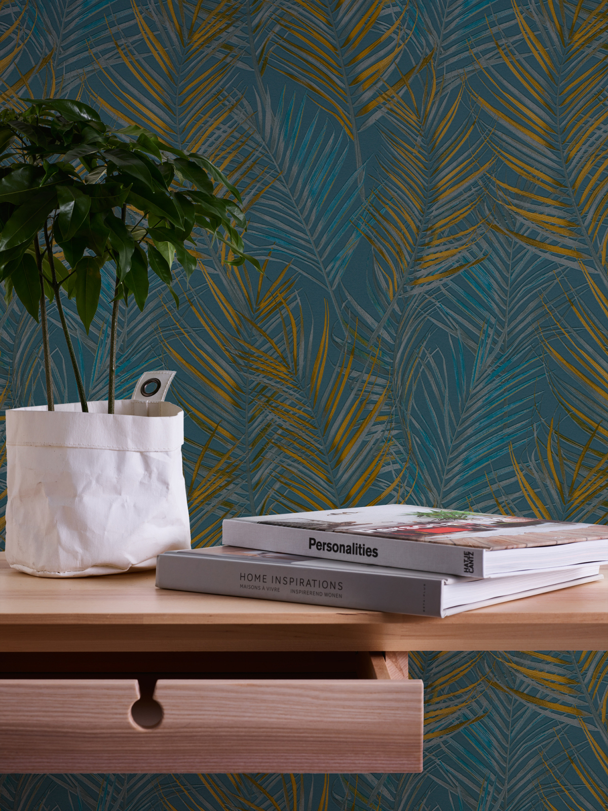 A.S. Creation Vliestapete - blau-gelb - Floral - 10 Meter