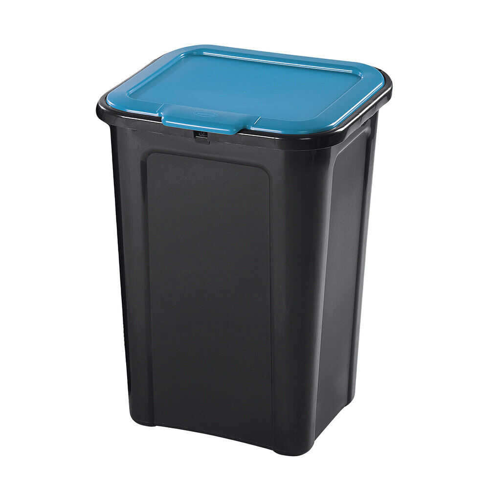 Poubelle de tri couvercle bleu 45L