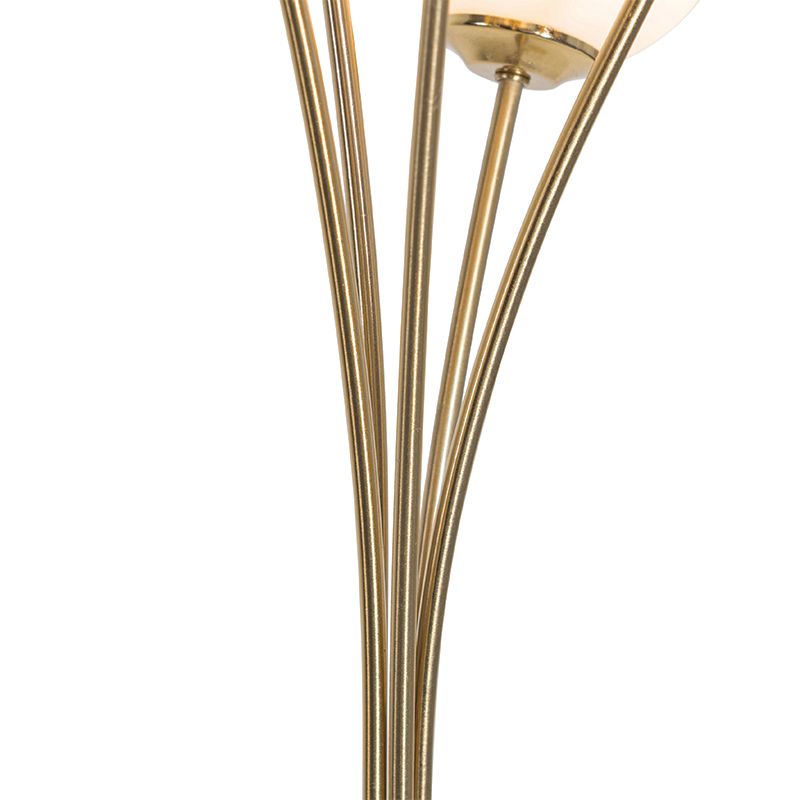 Moderne vloerlamp goud met opaal glas 5-lichts  - Athens