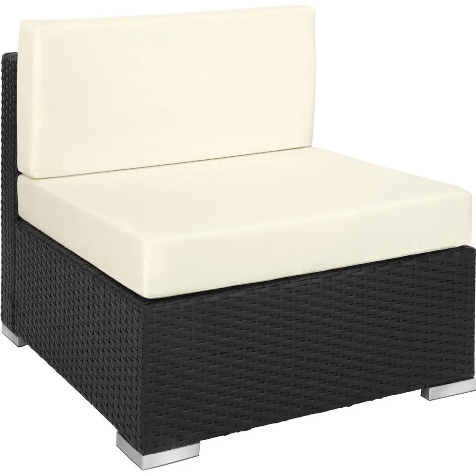 tectake - Loungeset Parijs - wicker - zwart