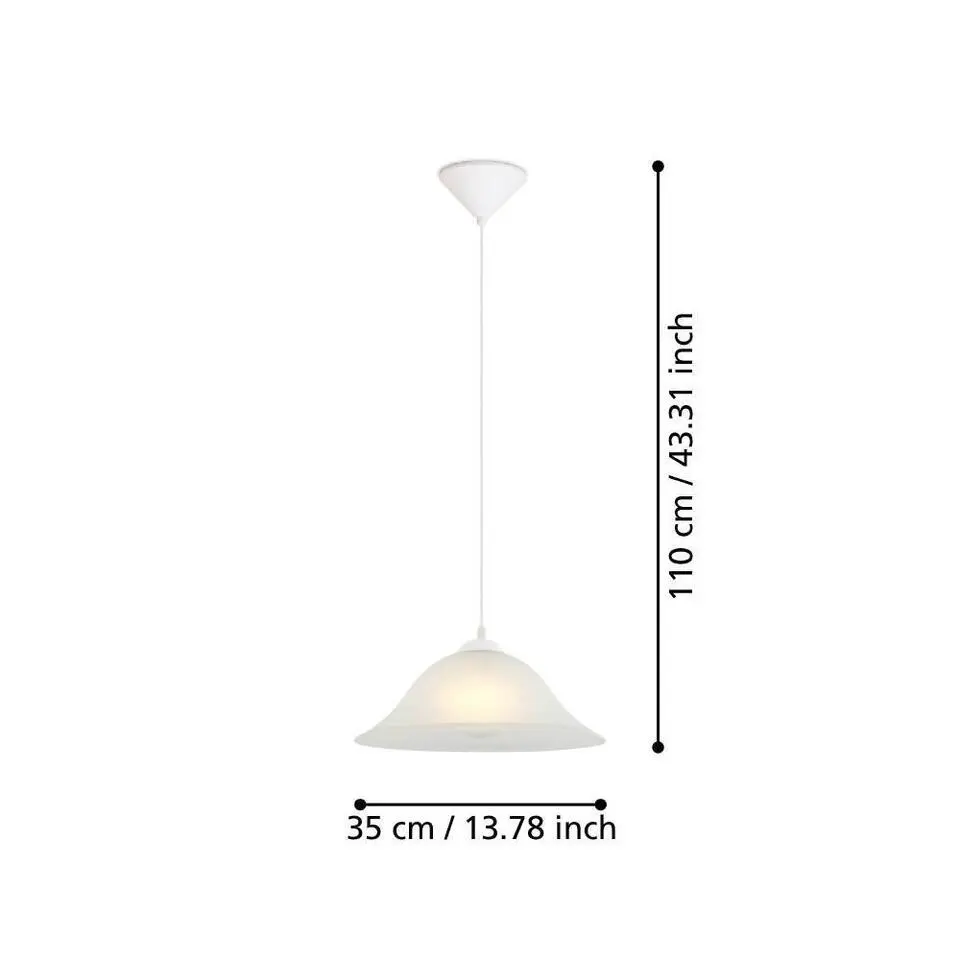EDI light Albany Hanglamp - E27 - 35 cm - Wit